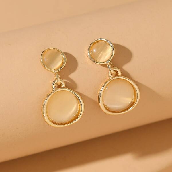 

Geometric Drop Earrings, Gold