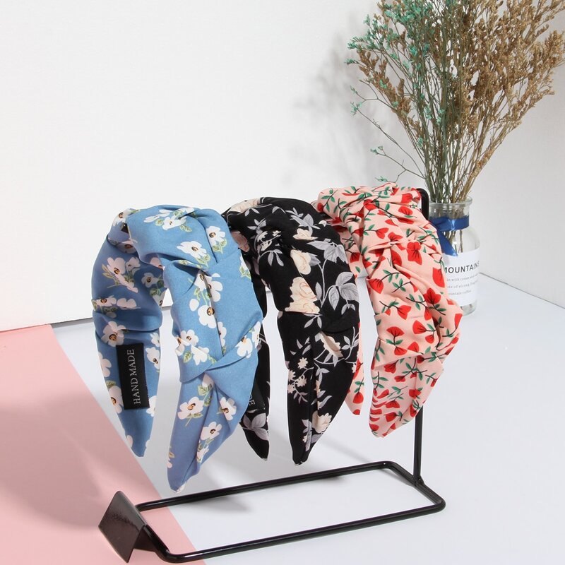 

3pcs Floral Graphic Hair Hoop, Multicolor