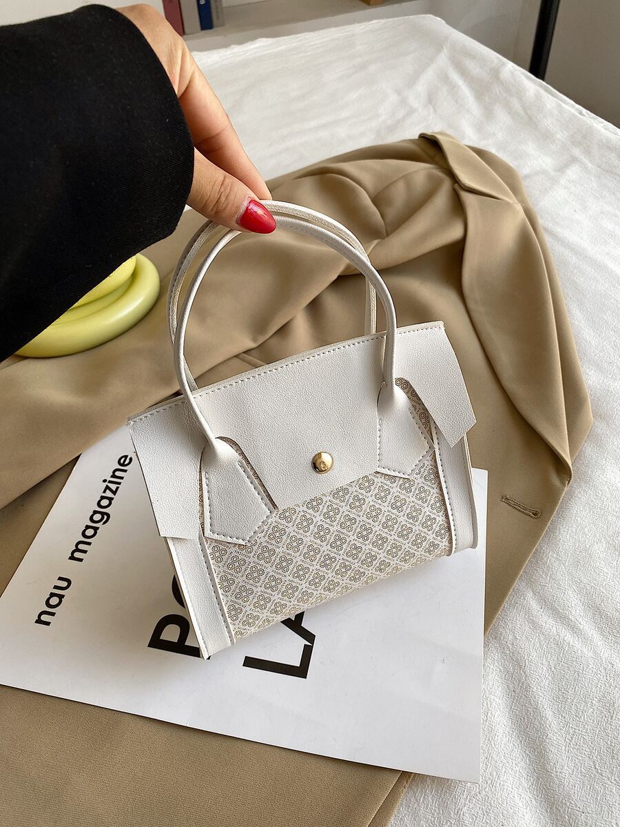 Bolso cartera con estampado de dibujo - Blanco - Ver 1