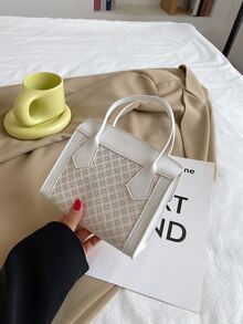 Bolso cartera con estampado de dibujo - Blanco - Ver 2