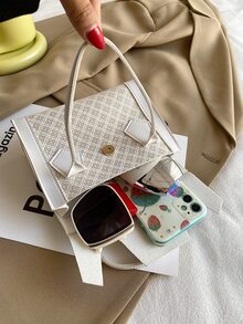 Bolso cartera con estampado de dibujo - Blanco - Ver 3