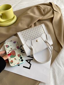 Bolso cartera con estampado de dibujo - Blanco - Ver 4