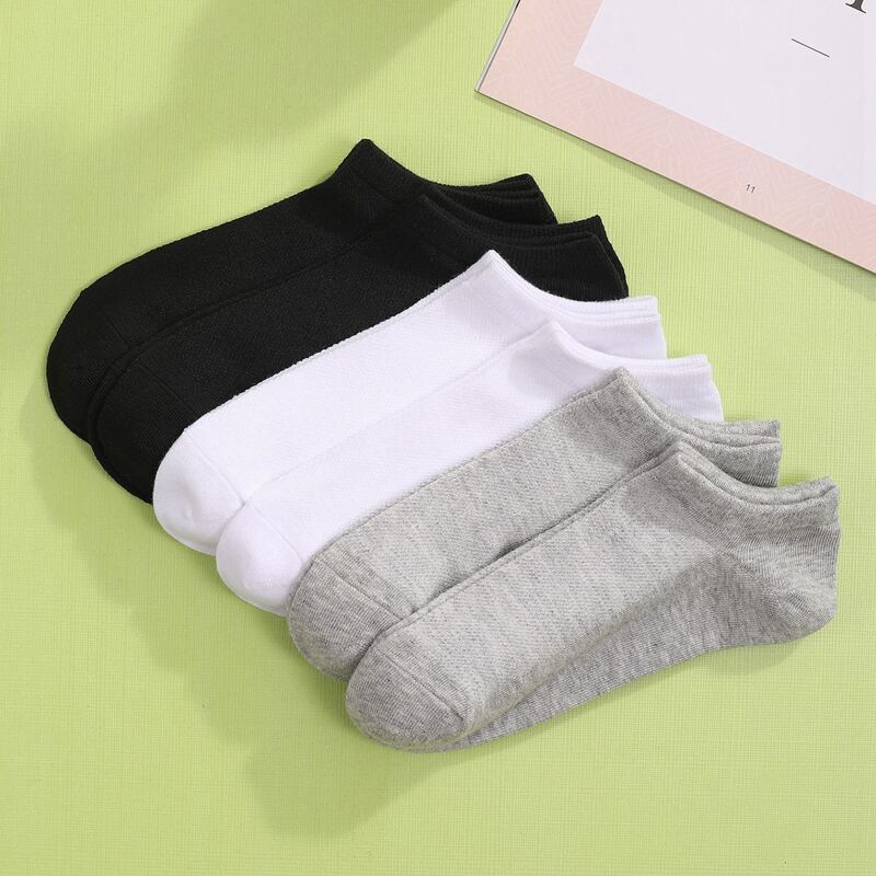

6pairs Solid Ankle Socks, Multicolor