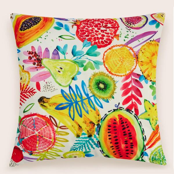 

Fruit Print Cushion Cover Without Filler, Multicolor