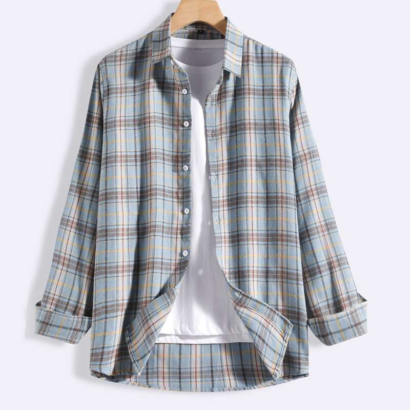 

Guys Plaid Print Button Up Shirt Without Tee, Multicolor