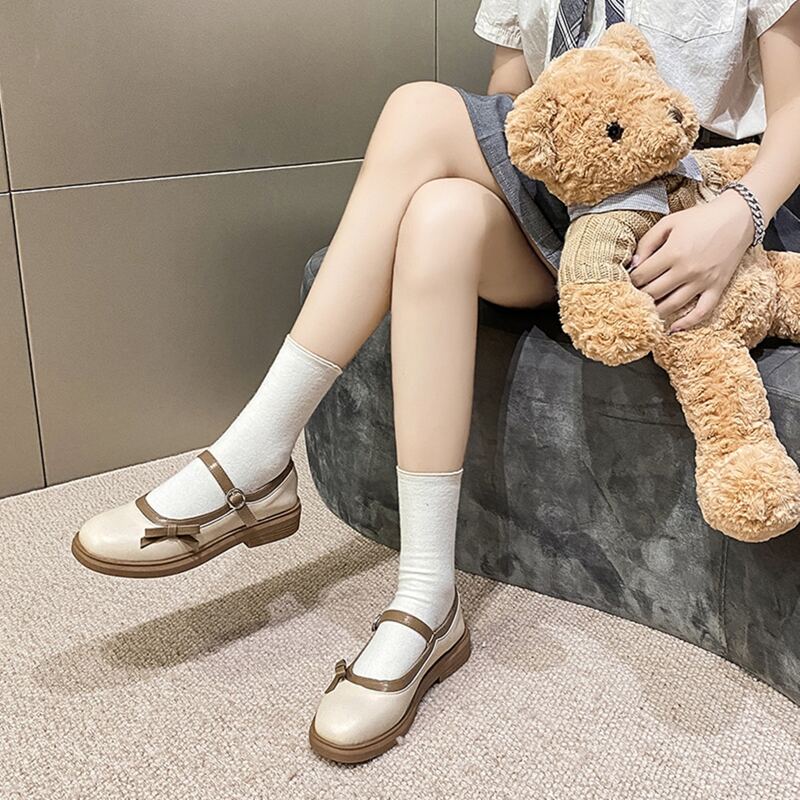 

Bow Decor Mary Jane Flats, Khaki