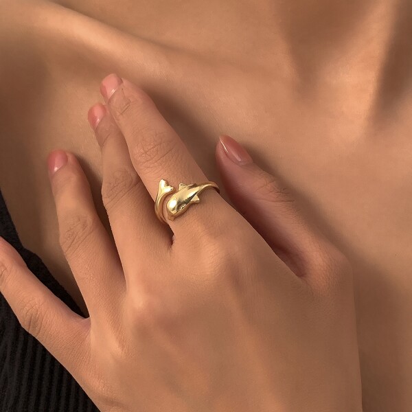 

Alloy Cuff Ring, Gold