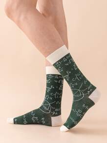 Men Mathematical Formula Print Socks