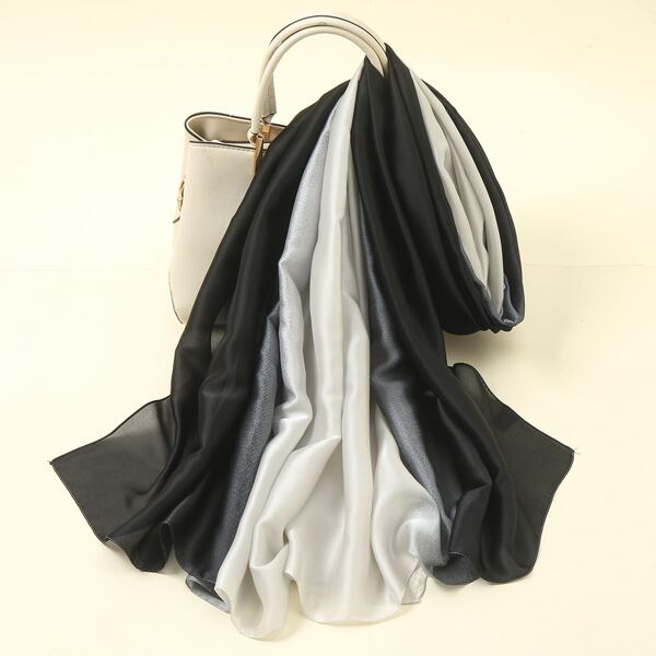 

Color Block Scarf, Black