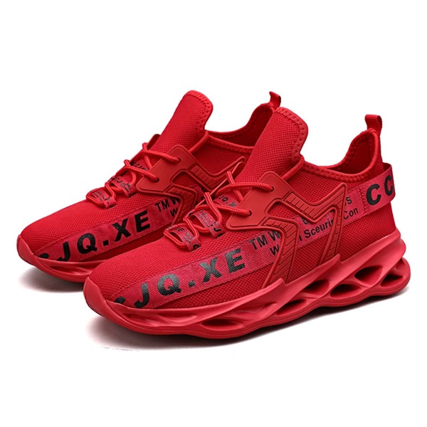 

Men Letter Graphic Lace Up Front Sneakers, Red