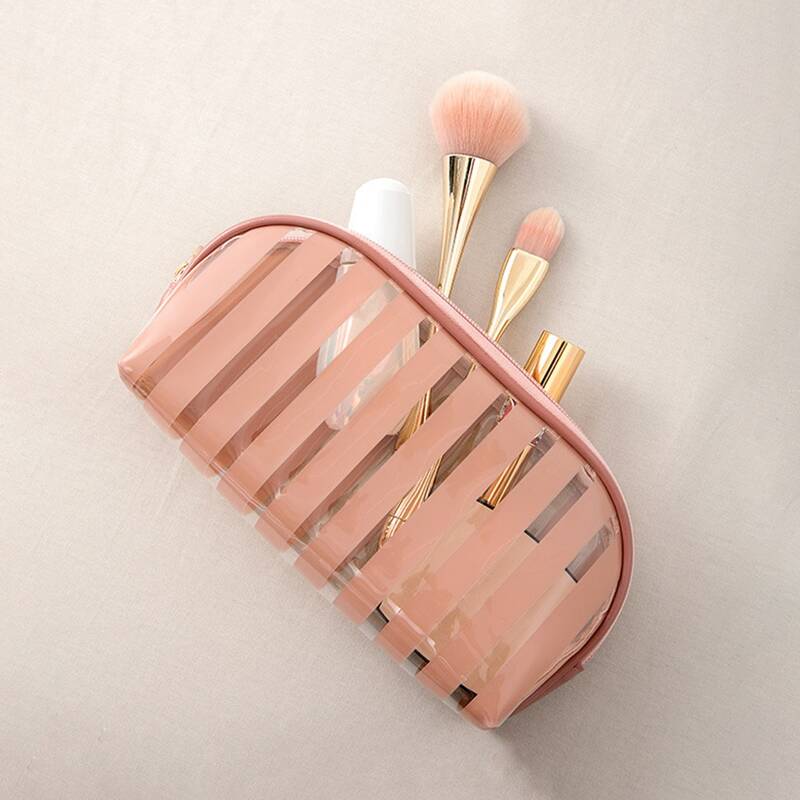 

Striped Makeup Bag, Pink