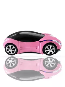 电池供电无线车形鼠标适用于平板电脑、笔记本电脑、办公室、游戏、2.4G USB 接收器、静音运行