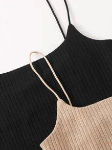SHEIN Essnce 2 Packs Rib-Knit Cami Top - Multicolor - View 4