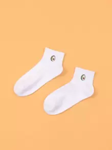Calcetines con estampado de aguacate - Blanco - Ver 1