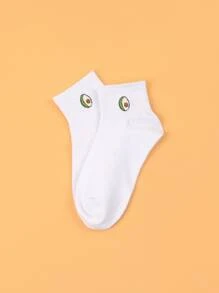 Calcetines con estampado de aguacate - Blanco - Ver 2