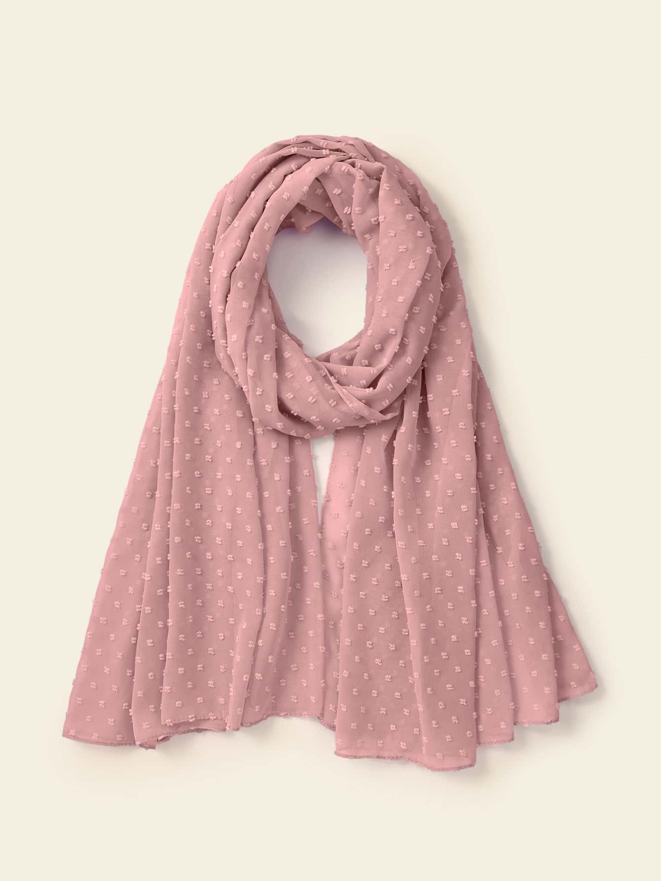 1 chiếc khăn quàng vải voan mềm mại dành cho nữ dành cho trang phục thường ngày theo phong cách Ả Rập - Hồng - Xem 1