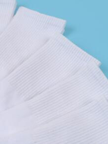 5pairs Men Solid Crew Socks - White - View 4