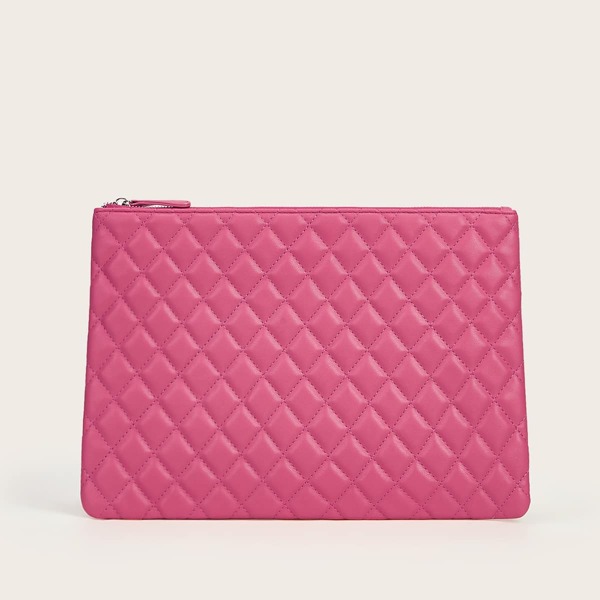 

Quilted Clutch Bag, Hot pink