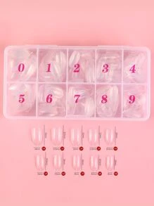 Instantly Upgrade Your Look with 500pcs Long Coffin Transparent Fake Nail For Home DIY Nail Salon Nail Extension - Clear - View 2