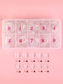 Transform Your Nails with 500pcs Short Stiletto Transparent Fake Nail For Home DIY Nail Salon Nail Extension - Clear - View 2