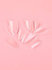 Transform Your Nails with 500pcs Short Stiletto Transparent Fake Nail For Home DIY Nail Salon Nail Extension - Clear - View 3