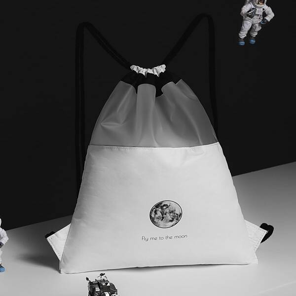 

Moon Print Travel Storage Bag, White