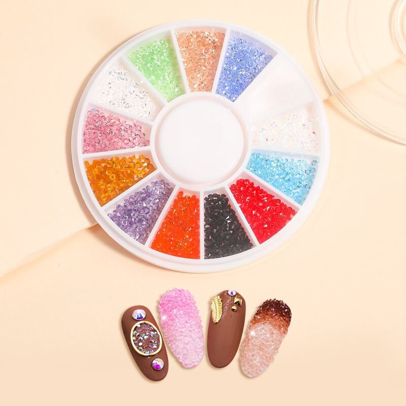 

1box Colorful Rhinestone Nail Art Decoration, Pink