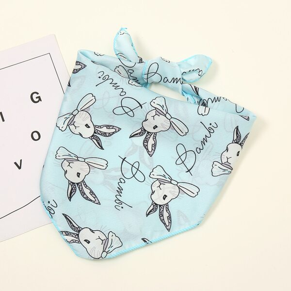 

Rabbit Print Bandana, Baby blue