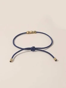 Pulsera trenzada con diseño geométrico - Azul Marino - Ver 2