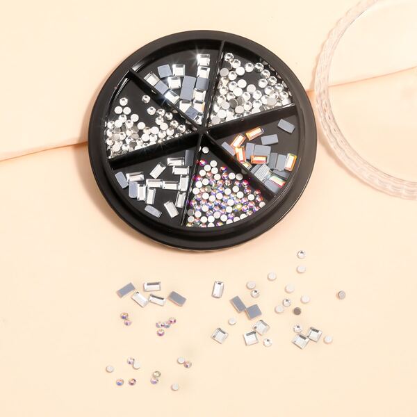 

1box Rhinestone Nail Art Decoration, White