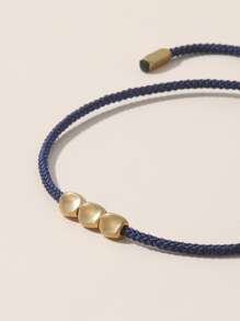 Pulsera trenzada con diseño geométrico - Azul Marino - Ver 4