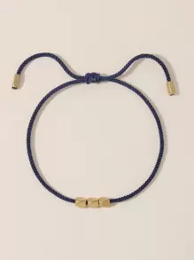 Pulsera trenzada con diseño geométrico - Azul Marino - Ver 5