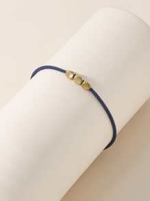 Pulsera trenzada con diseño geométrico - Azul Marino - Ver 6