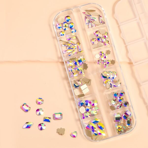 

1box Rhinestone Nail Art Decoration, Pink