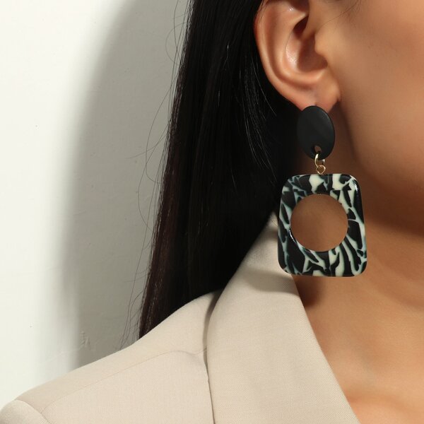 

Geometric Drop Earrings, Multicolor