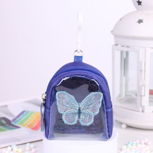 

Clear Butterfly Graphic Coin Case, Royal blue