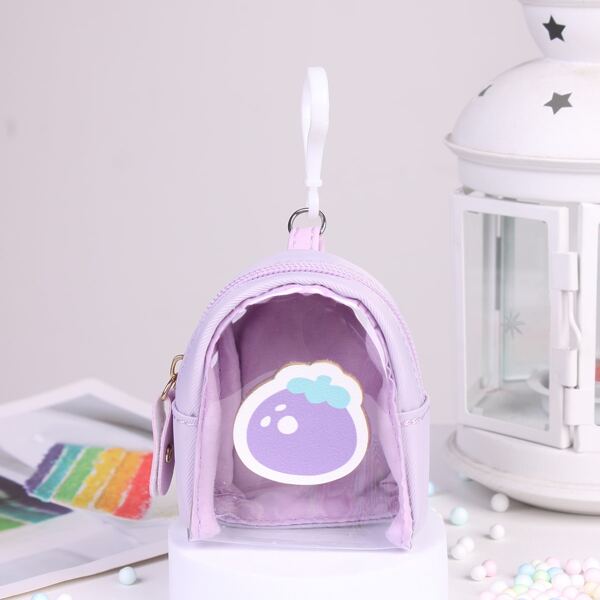 

Clear Fruit Graphic Coin Case, Purple