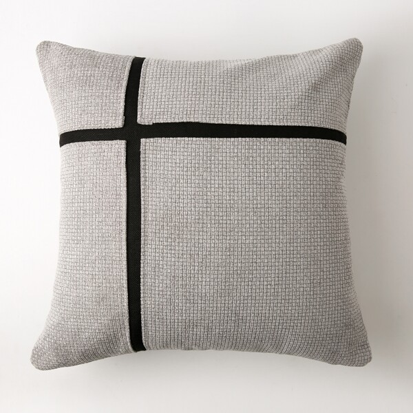 

Line Pattern Cushion Cover Without Filler, Grey