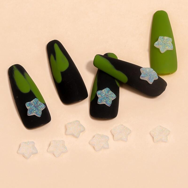 

10pcs Star Shaped Nail Art Decoration, Clear