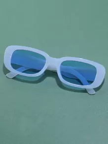 1pc Unisex Square Fashion Sunglasses, Suitable For Outings, Travel, Summer Accessories, Sports Style, Driving, Festivals, Beach, Electronic Music Festivals, Vacations, Family Outings, Golf, Hiking, Elegant Attire, Street Style Accessories, Vacation Atmosphere, Sports, Parties, Outdoor Activities, Street Style, Fishing, Holidays, Vacations - Blue - View 1