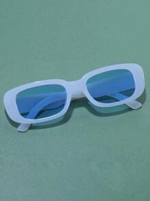 1pc Unisex Square Fashion Sunglasses, Suitable For Outings, Travel, Summer Accessories, Sports Style, Driving, Festivals, Beach, Electronic Music Festivals, Vacations, Family Outings, Golf, Hiking, Elegant Attire, Street Style Accessories, Vacation Atmosphere, Sports, Parties, Outdoor Activities, Street Style, Fishing, Holidays, Vacations - Blue - View 4
