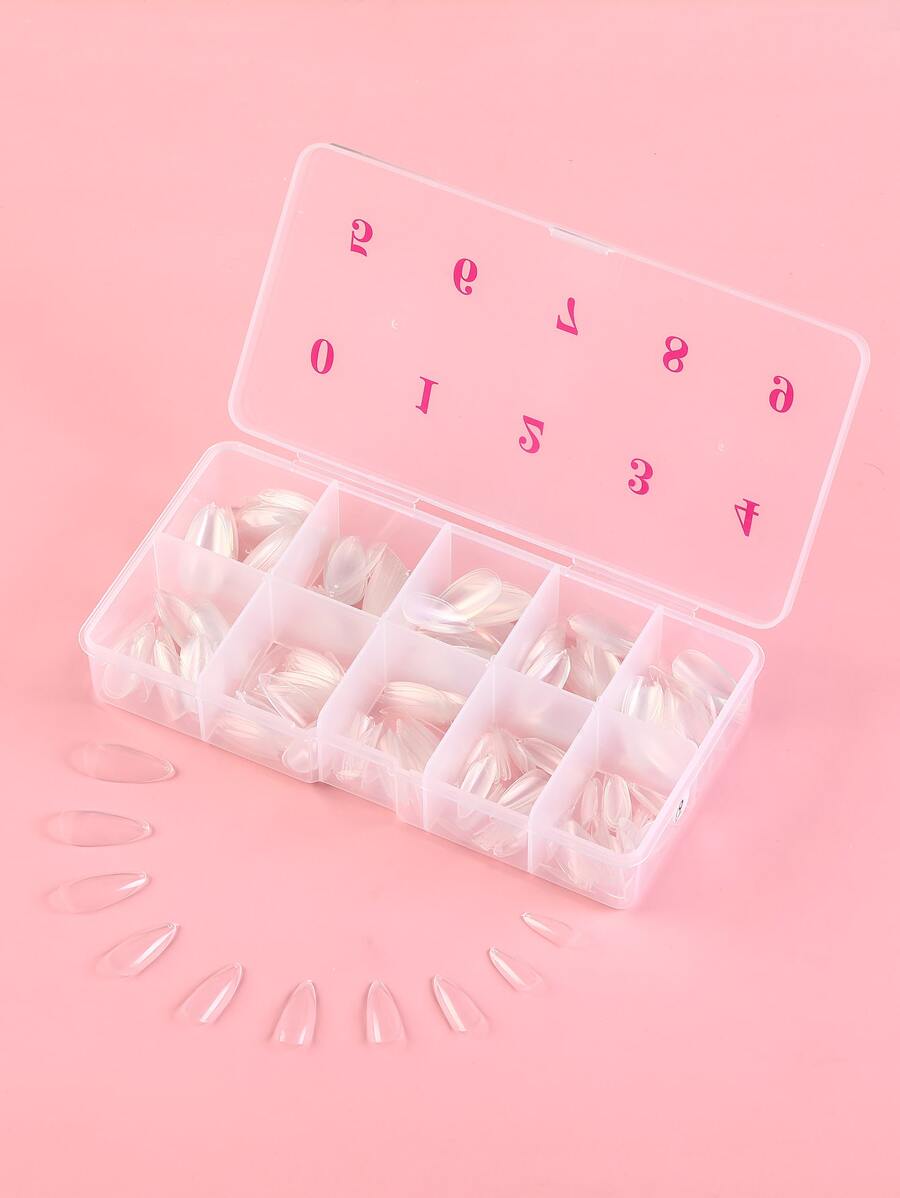 Instantly Upgrade Your Look With 24pcs Short Square Fake Nail & 1pc Nail File & 1sheet Tape Press On Nails Nail Supplies - Clear - View 1