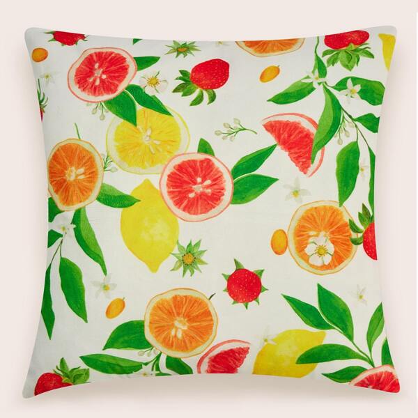 

Fruit Print Cushion Cover Without Filler, Multicolor