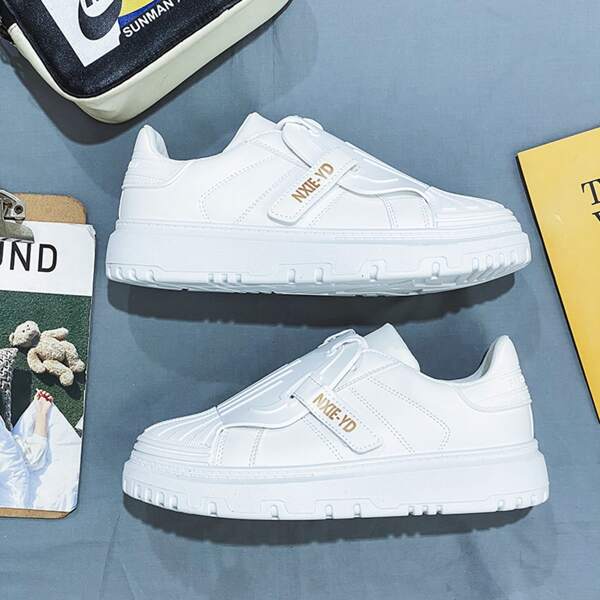 

Men Letter Graphic Skate Shoes, White
