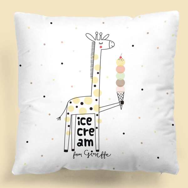 

Giraffe Print Kids Cushion Cover Without Filler, Multicolor