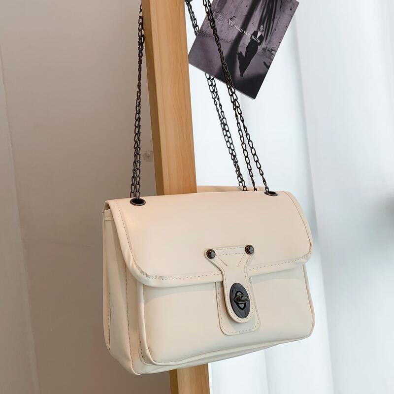 

Minimalist Flap Shoulder Bag, Beige