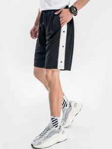Manfinity Dragsko Färgblock Sportig Herr Shorts - Svart - Visa 7
