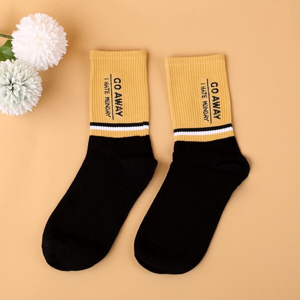 

Men Letter Graphic Crew Socks, Multicolor