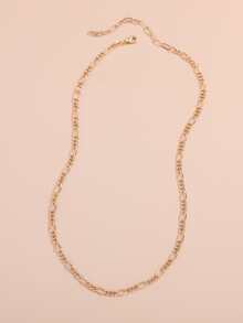 1 件简约几何链项链，适合日常佩戴 - 金黃色 - 查看 2