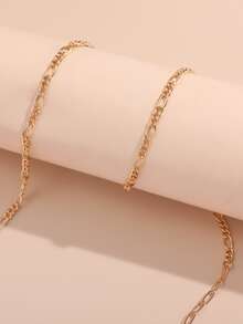 1 件简约几何链项链，适合日常佩戴 - 金黃色 - 查看 3